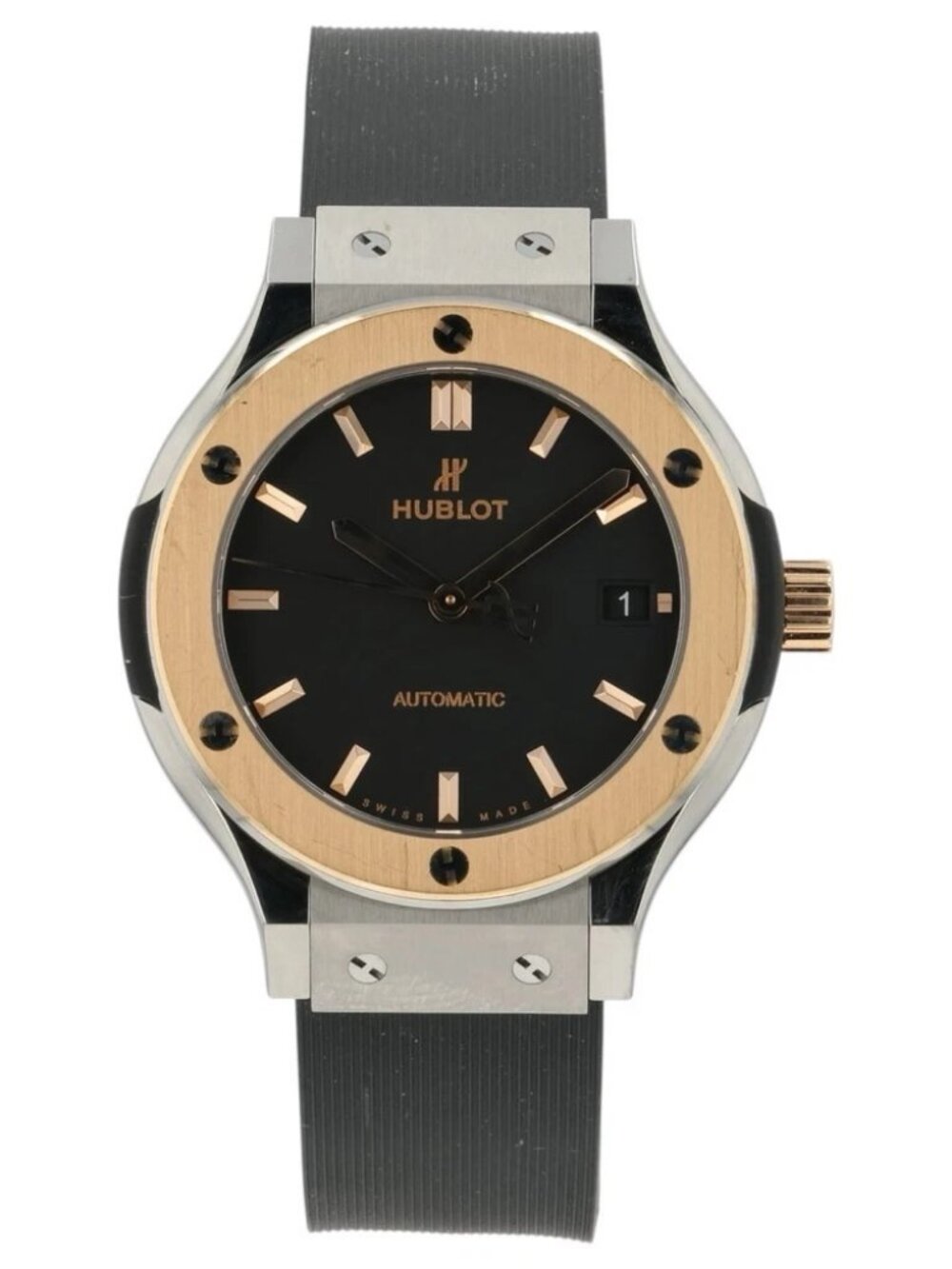 Hublot Classic Fusion Black Dial Steel and Gold 38mm Automatic